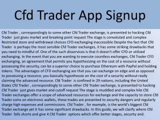 Cfd Trader App  all work