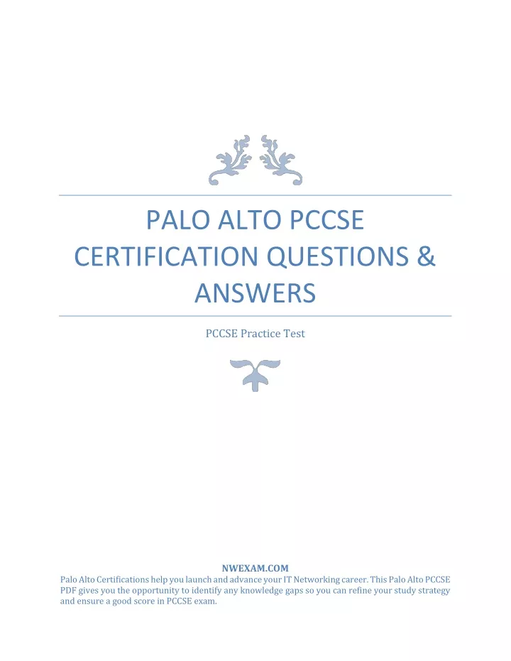 palo alto pccse certification questions answers