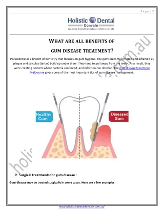 What are all benefits of gum disease treatment?