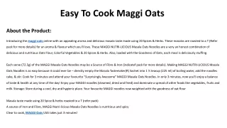 easy to cook maggi oats