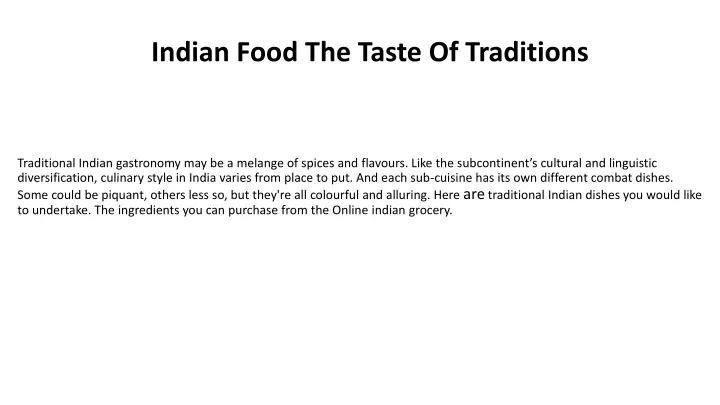 indian food the taste of traditions