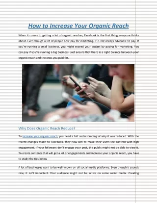 how to increase your organic reach
