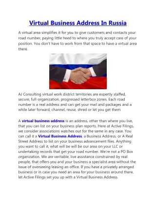 virtual business address in russia