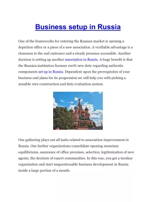 business setup in russia