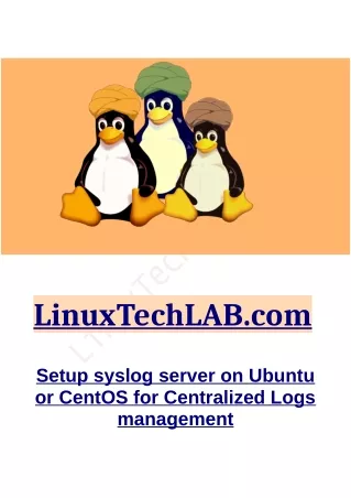 Setup syslog server on Ubuntu or CentOS for Centralized Logs management