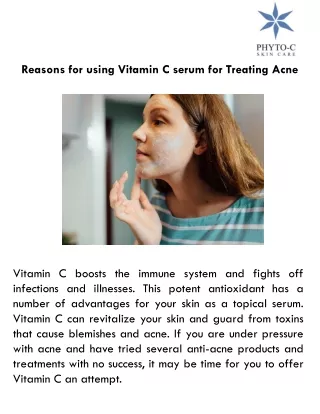 reasons for using vitamin c serum for treating