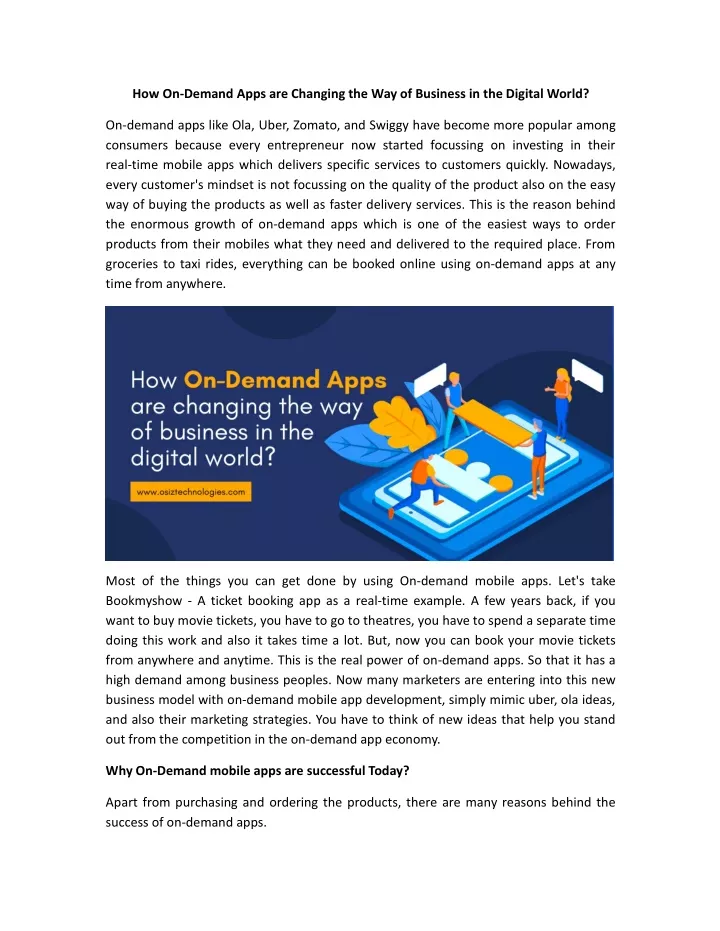 how on demand apps are changing