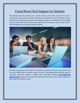 cloud based tech support for students