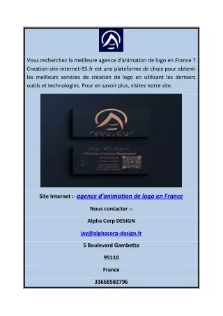 Agence d'animation de logo en France | Creation-site-internet-95.fr
