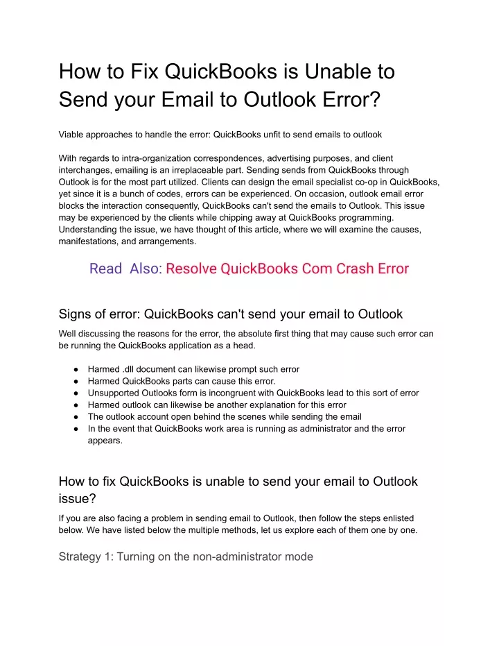 how to fix quickbooks is unable to send your