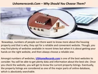 Ushomerecords.Com – Why Should You Choose Them?