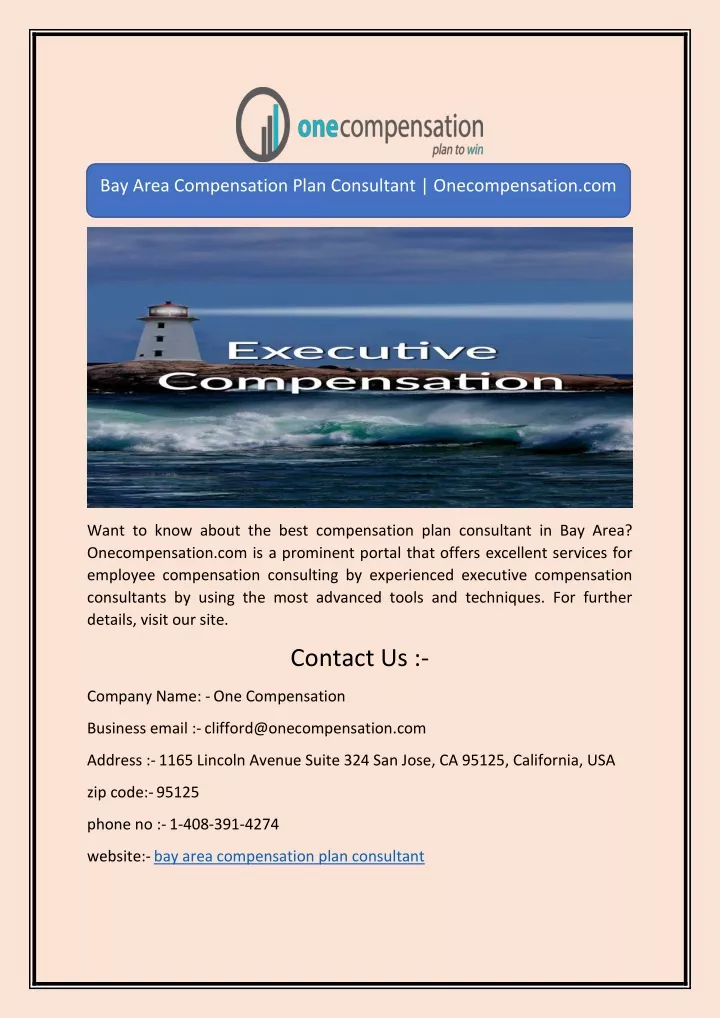 bay area compensation plan consultant