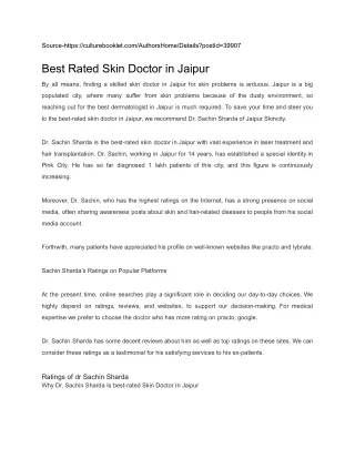 Best Skin Doctor in Jaipur