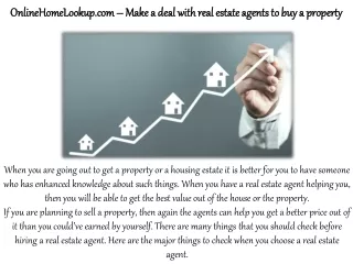 OnlineHomeLookup.com – Make a deal with real estate agents to buy a property