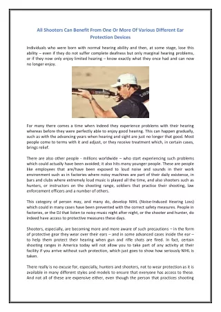 all shooters can benefit from one or more