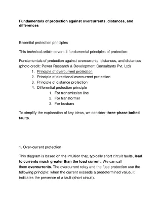 fundamentals of protection against overcurrents