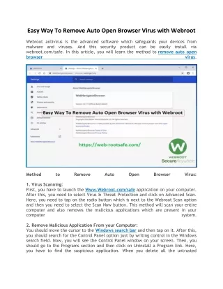 easy way to remove auto open browser virus with