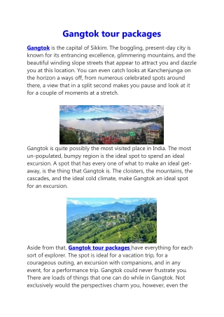 Gangtok tour packages