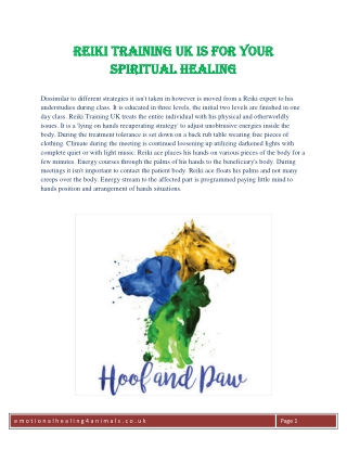 Reiki Training UK is for your Spiritual Healing