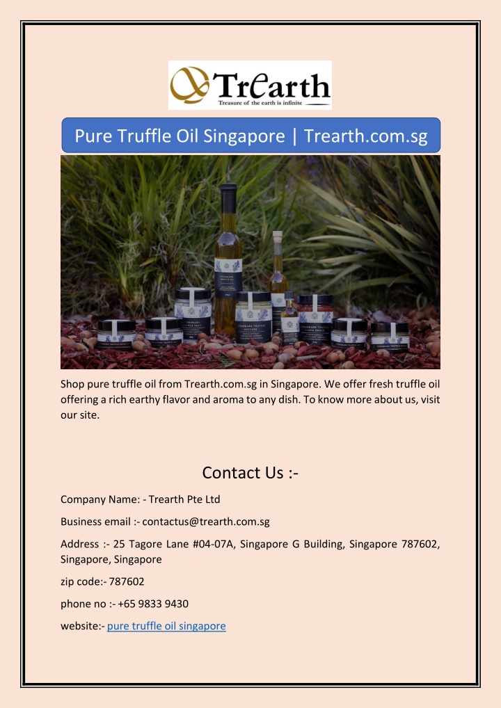 pure truffle oil singapore trearth com sg