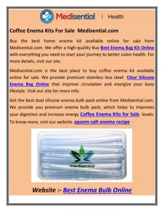 coffee enema kits for sale medisential com
