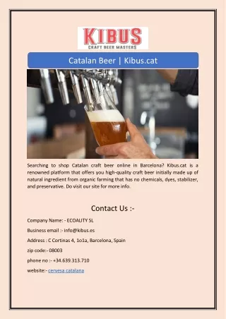 Catalan Beer | Kibus.cat