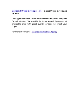 dedicated drupal developer hire expert drupal