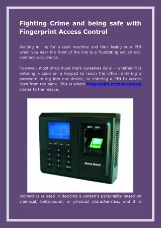 fighting crime and being safe with fingerprint