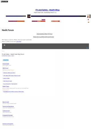 Fit and Safety Health Guest Blog Forum