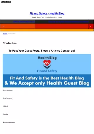Fit And Safety Health Quset Blog - Contact Us
