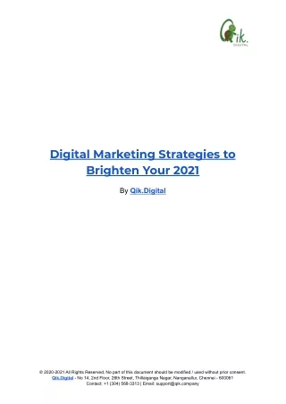 Digital Marketing Strategies to Brighten Your 2021