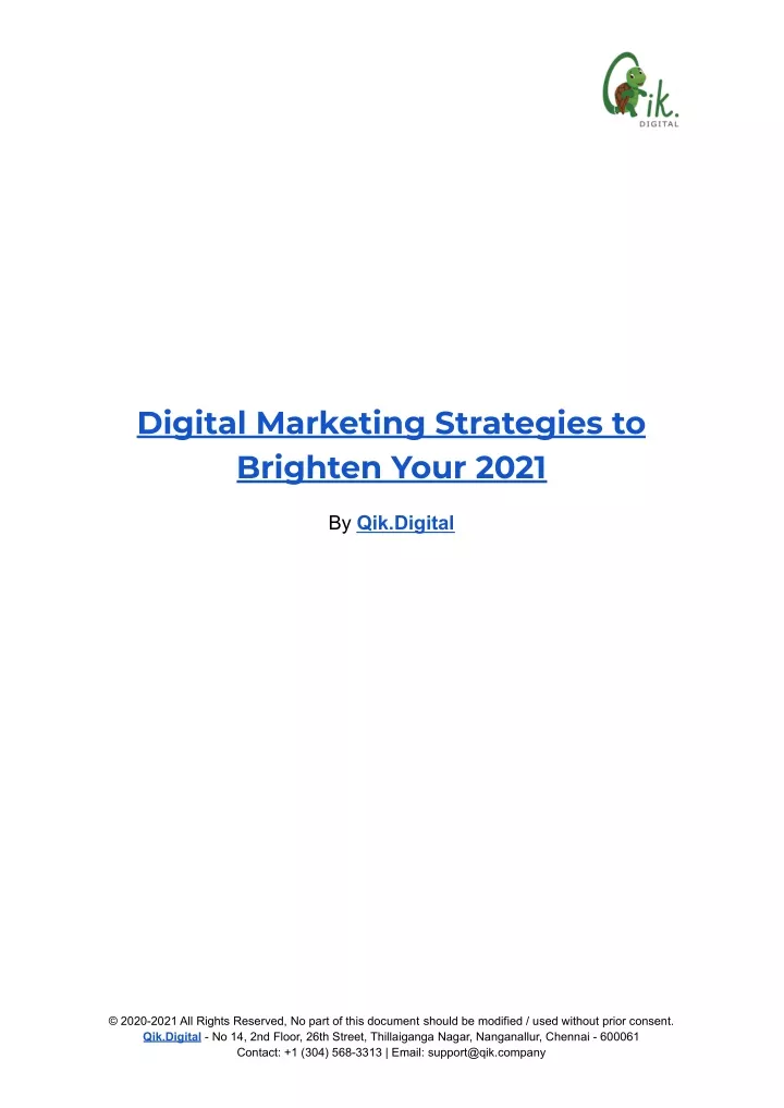 digital marketing strategies to brighten your 2021