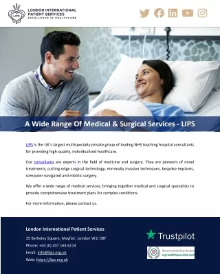 A Wide Range Of Medical & Surgical Services – LIPS