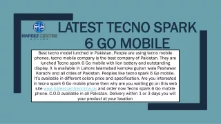 latest tecno spark 6 go mobile