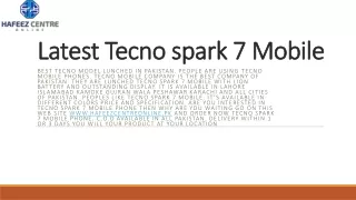 latest tecno spark 7 mobile
