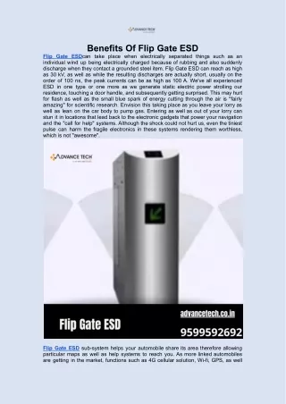 benefits of flip gate esd flip gate esd can take