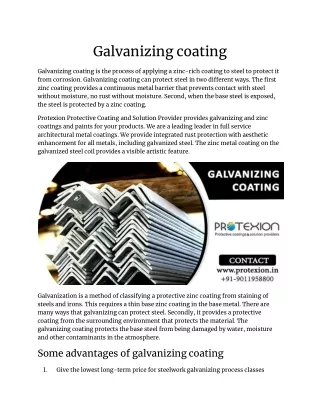 galvanizing coating
