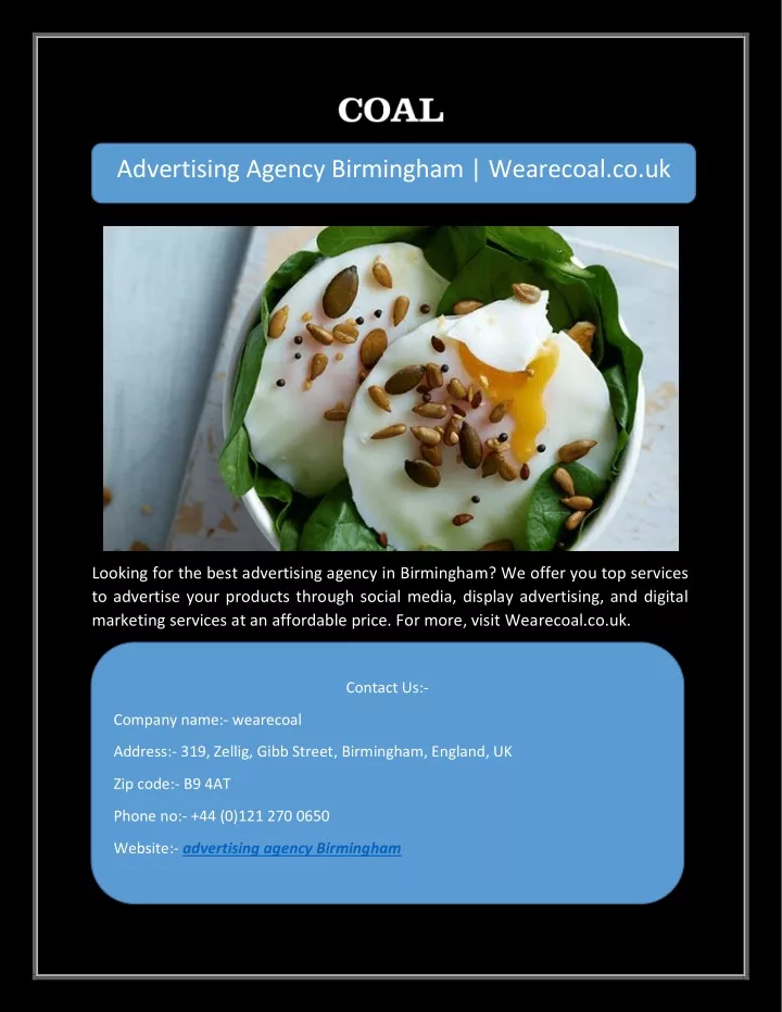 advertising agency birmingham wearecoal co uk