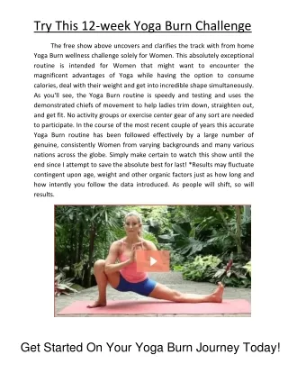 Try This 12-week Yoga Burn Challenge 2021