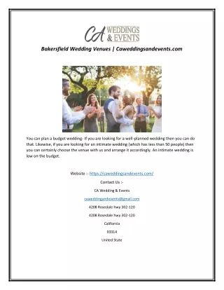 Bakersfield Wedding Venues | Caweddingsandevents.com