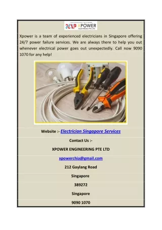 Electrician Singapore Services | Xpower