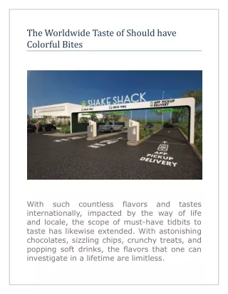 the worldwide taste of should have colorful bites