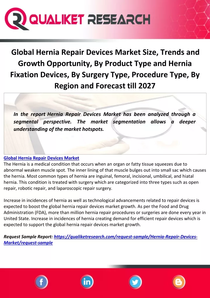 global hernia repair devices market size trends