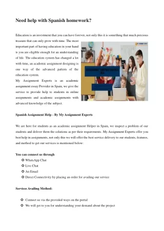need help with spanish homework