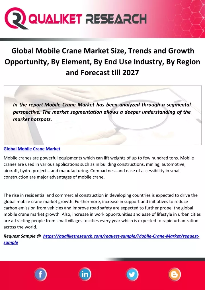 global mobile crane market size trends and growth