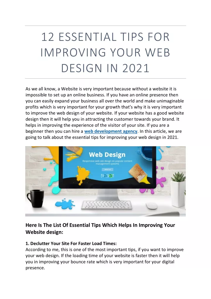 12 essential tips for improving your web design