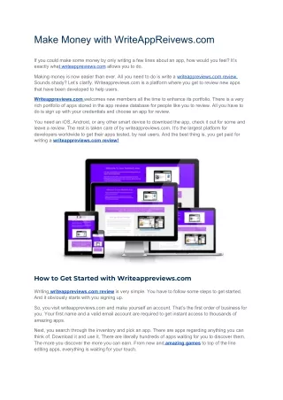 make money with writeappreivews com