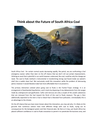 Think about the Future of South Africa Coal