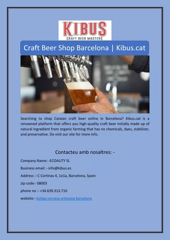 craft beer shop barcelona kibus cat