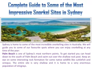 Complete Guide to Some of the Most Impressive Snorkel Sites in Sydney